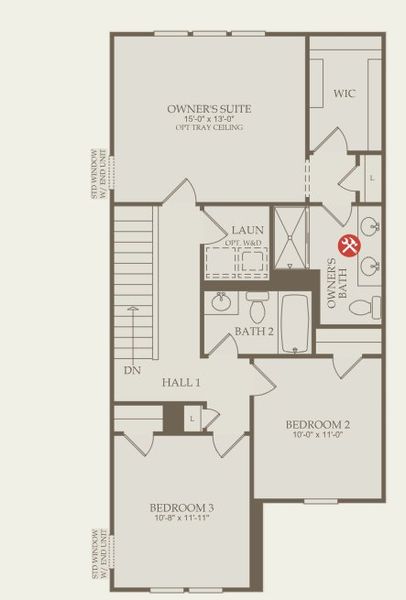 2D floor plan layout for the Hemingway by Centex in Carpenter Falls, Durham, NC (Image 4). 2D floor plan layout for the Hemingway by Centex in Carpenter Falls, Durham, NC (Image 4).