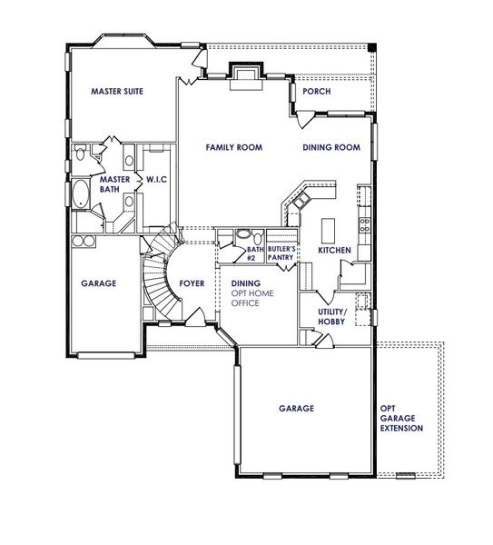 2D floor plan layout of this home in Corner Stone Ranch, Howe, TX (Image 3).
