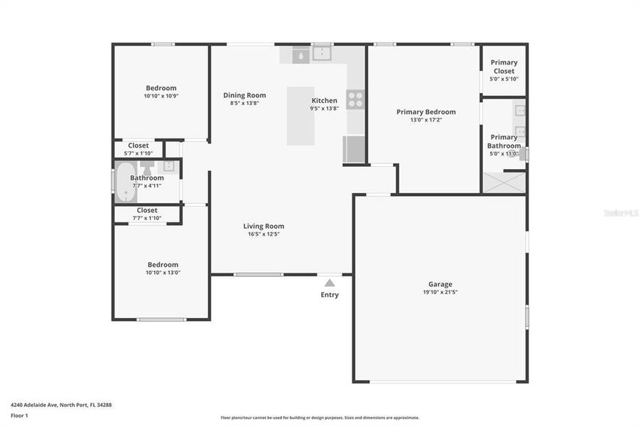 2D floor plan layout of this home in , North Port, FL (Image 3). 2D floor plan layout of this home in , North Port, FL (Image 3).