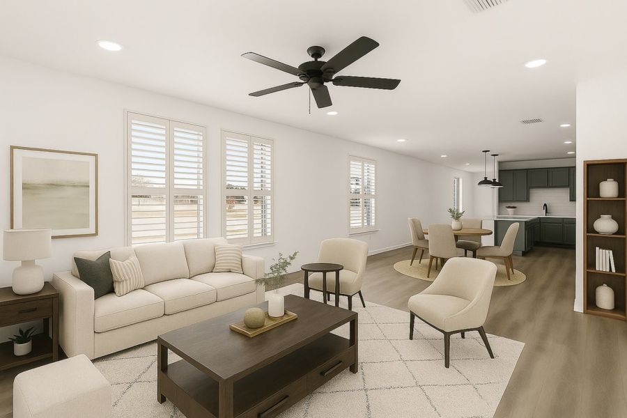 Representative furnished interior of a home built from the Tarrant Colony At Pinehurst by Brohn Homes in Colony at Pinehurst, Pinehurst (Image 6).