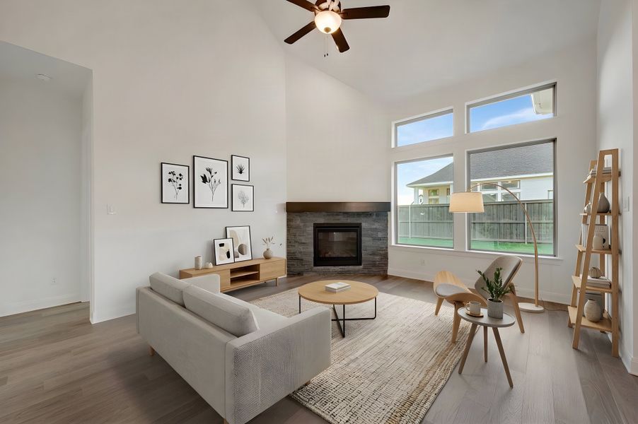 Furnished interior view inside a new home in Goodland – Classic Series, Grand Prairie (Image 7). Furnished interior view inside a new home in Goodland – Classic Series, Grand Prairie (Image 7).