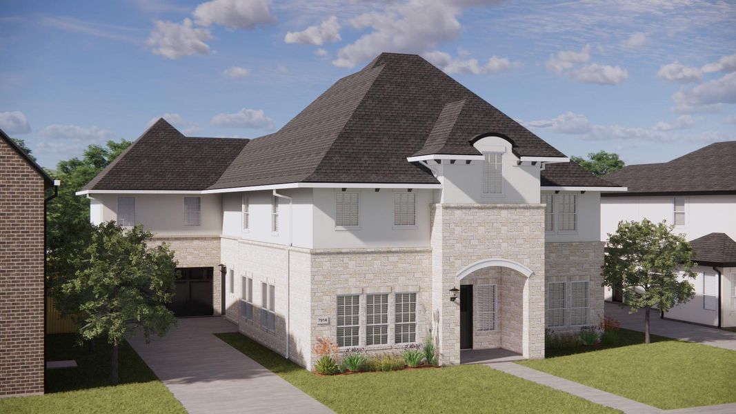 Front exterior of a new home in , Houston, TX, highlighting curb appeal (Image 7). Front exterior of a new home in , Houston, TX, highlighting curb appeal (Image 7).