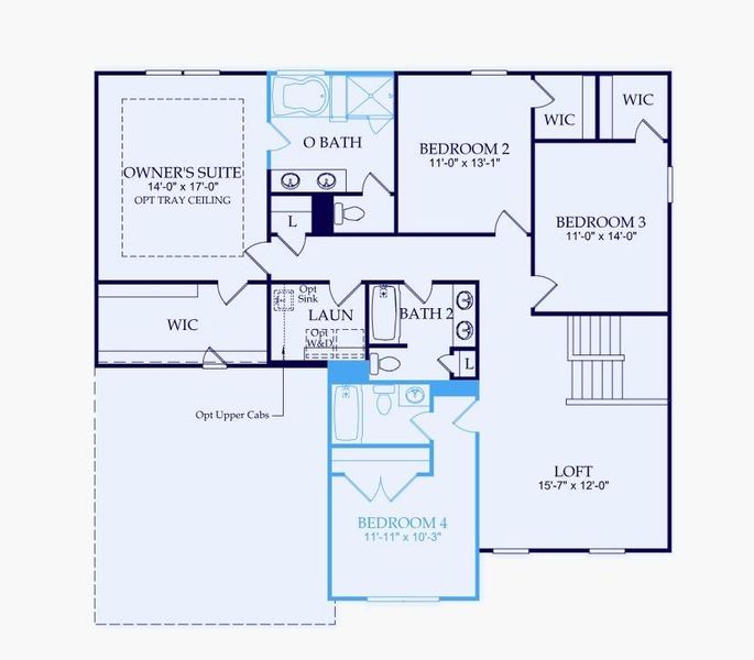 2D floor plan layout of this home in Sierra Creek, Hoschton, GA (Image 5).