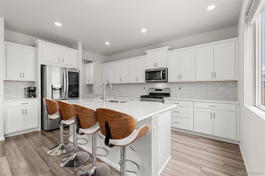 Furnished interior view inside a new home in Buffalo Highlands: The Canyon Collection, Commerce City (Image 20).