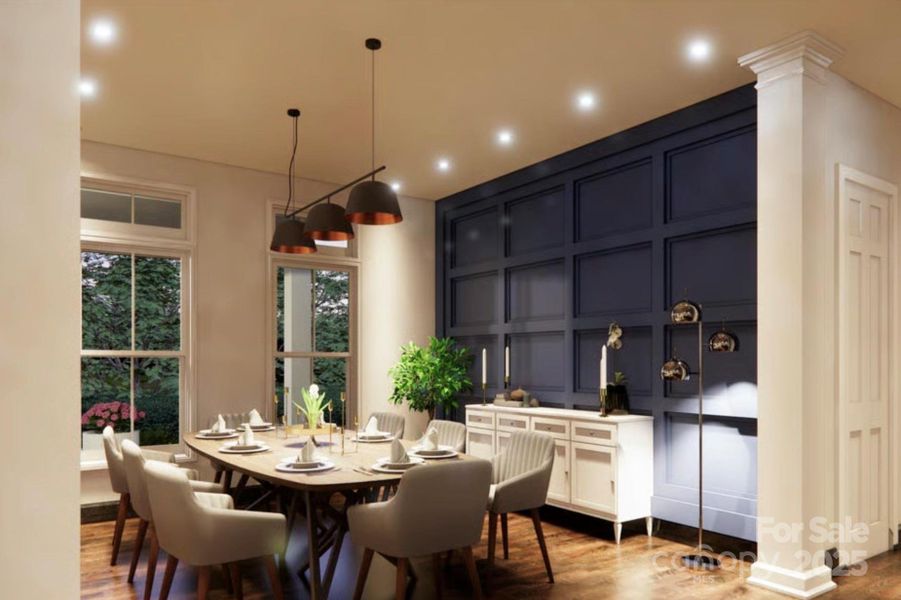 View of Dining Room of Proposed Modern Farmhouse