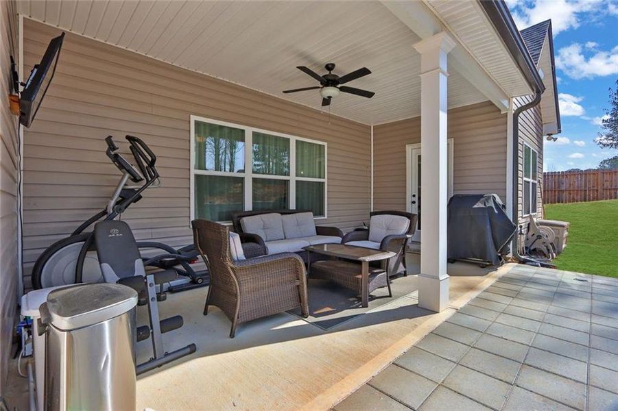 Exterior details and patio area of a home in , Monroe (Image 3). Exterior details and patio area of a home in , Monroe (Image 3).