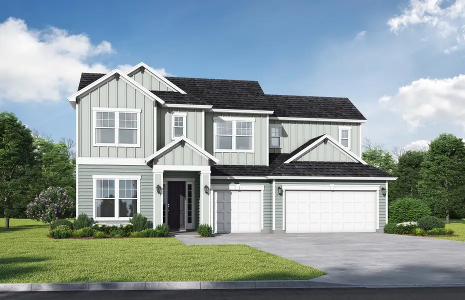 Representative exterior photo of a completed home built from the Miramar by SEDA New Homes in Sandy Ridge, Yulee, FL (Image 2). Representative exterior photo of a completed home built from the Miramar by SEDA New Homes in Sandy Ridge, Yulee, FL (Image 2).