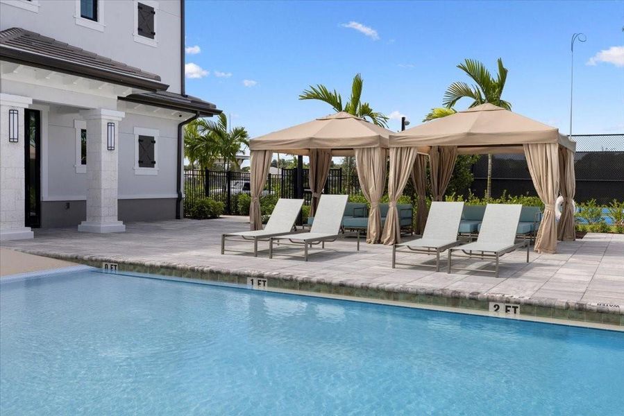 Pool and Cabanas