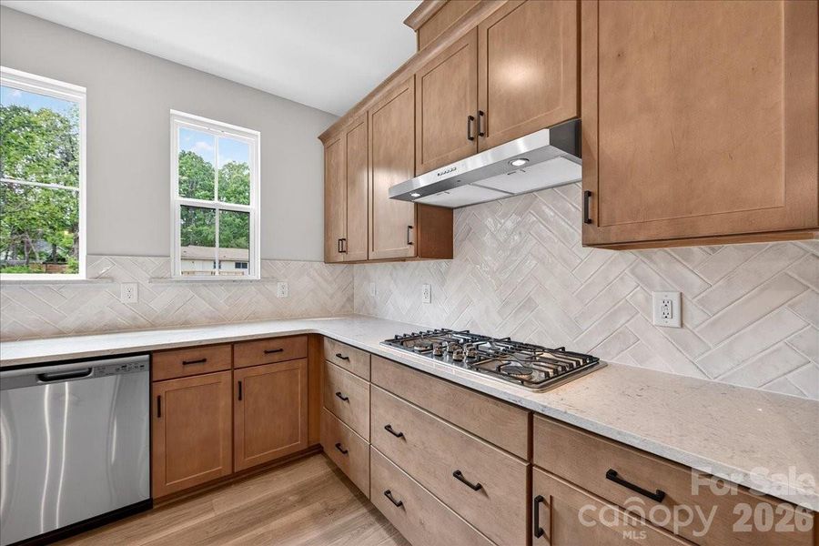 Gourmet kitchen with gas cooktop