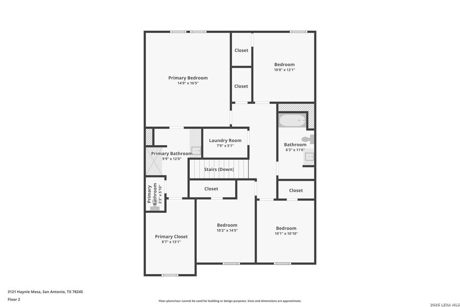 2D floor plan layout of this home in Laurel Vistas, San Antonio, TX (Image 4).