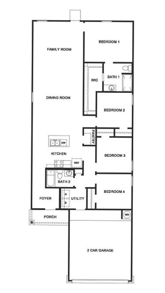 2D floor plan layout for the Estero by D.R. Horton in Reynolds Crossing, Killeen, TX (Image 3). 2D floor plan layout for the Estero by D.R. Horton in Reynolds Crossing, Killeen, TX (Image 3).