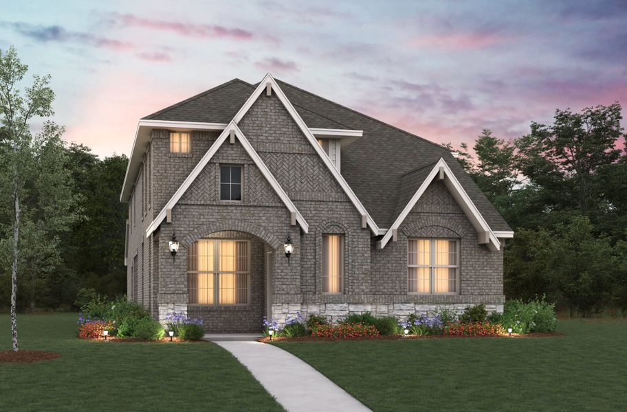 Representative exterior photo of a completed home built from the Brazos by Beazer Homes in Wildflower Ranch, Northlake, TX (Image 2). Representative exterior photo of a completed home built from the Brazos by Beazer Homes in Wildflower Ranch, Northlake, TX (Image 2).