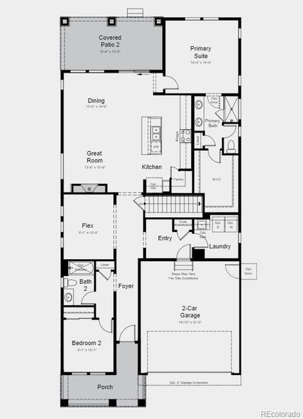 Structural options added include: 42" modern fireplace in family room, 8' doors, covered outdoor living 2, walk-out basement and built-in appliance package.