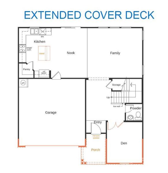 2D floor plan layout of this home in Bella Vista Classic, Denver, NC (Image 2).