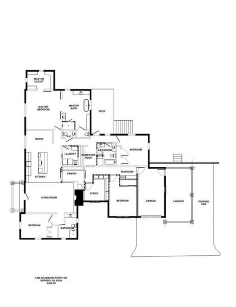 2D floor plan layout of this home in , Buford, GA (Image 3).
