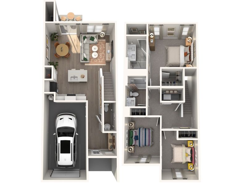 2D floor plan layout of this home in Avalon Townes, Lyman, SC (Image 4).