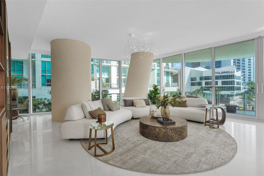 Furnished interior view inside a new home in , Miami (Image 15).