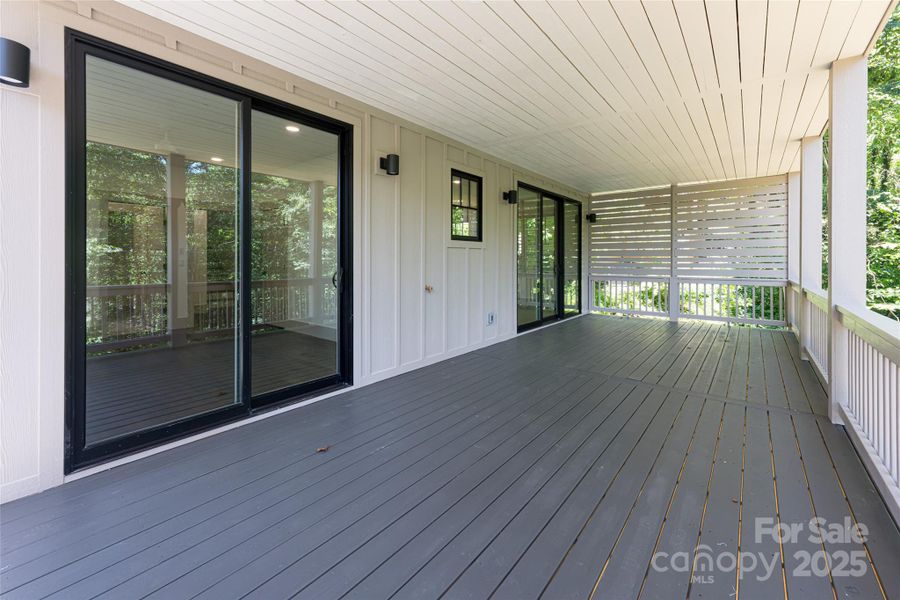 Lower level covered deck Lower level covered deck