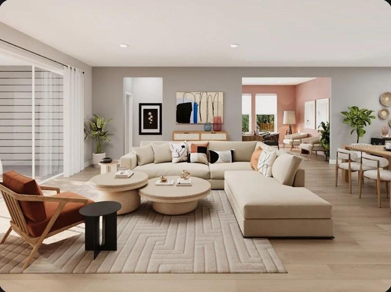 Furnished interior view inside a new home in Esplanade at McKinnon Groves, Winter Garden (Image 3).