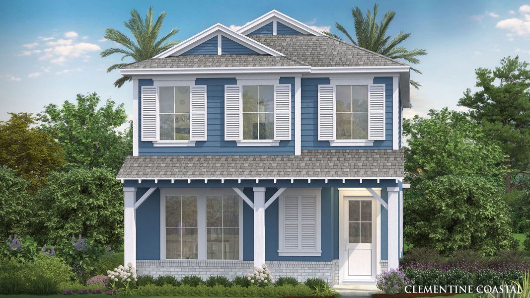 Clementine Coastal Elevation by DRB Homes in Trinity Place located in Saint Cloud, FL.