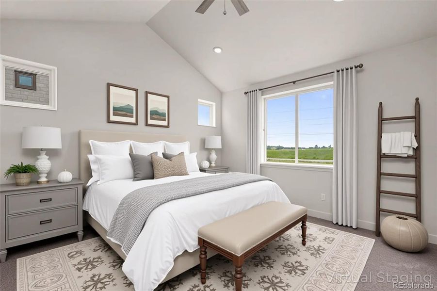 virtually staged primary suite