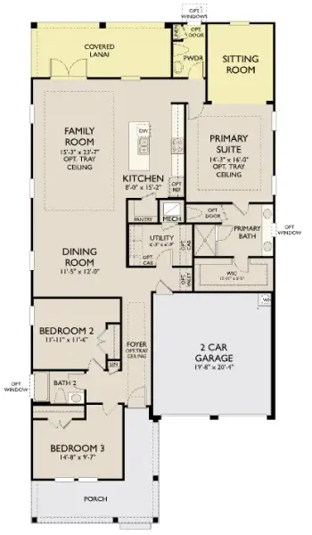 2D floor plan layout of this home in Trailside, Mount Dora, FL (Image 5).