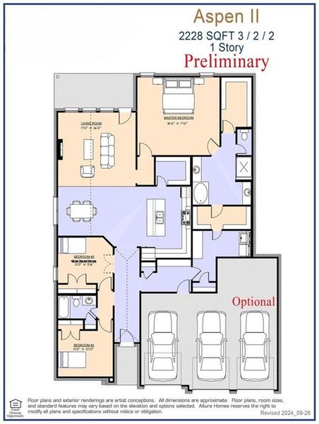 Aspen II Floor Plan - Page 1 (2 Car) Forest Ridge Representative Aspen II Floor Plan - Page 1 (2 Car) Forest Ridge Representative