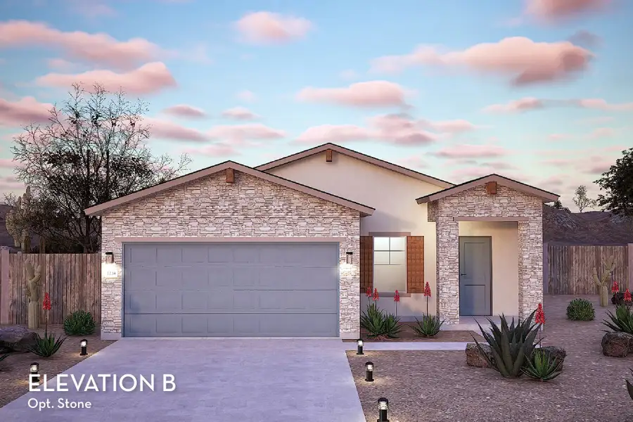 Representative exterior photo of a completed home built from the Choctaw by CastleRock Communities in Hayden Estates, Buckeye, AZ (Image 15).