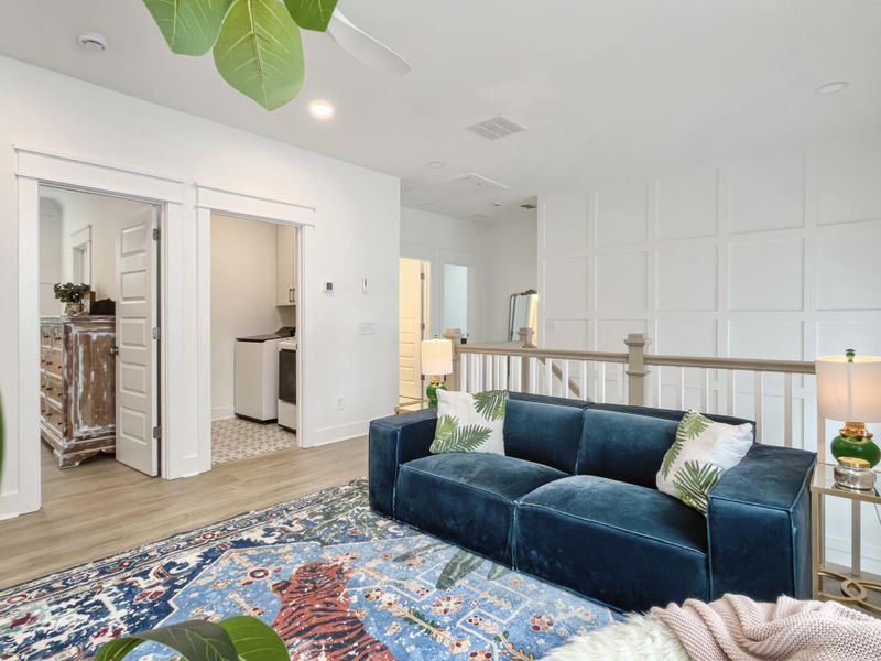 Furnished interior view inside a new home in Overlook at Copahee Sound, Awendaw (Image 49).