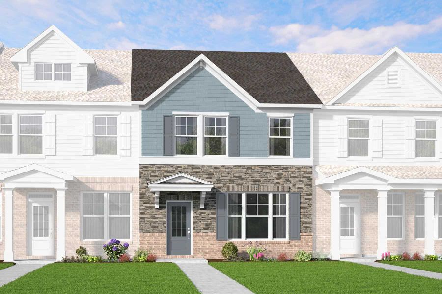 Representative exterior photo of a completed home built from the Lillie by McKinley Homes in Kinsley, Wake Forest, NC (Image 6). Representative exterior photo of a completed home built from the Lillie by McKinley Homes in Kinsley, Wake Forest, NC (Image 6).