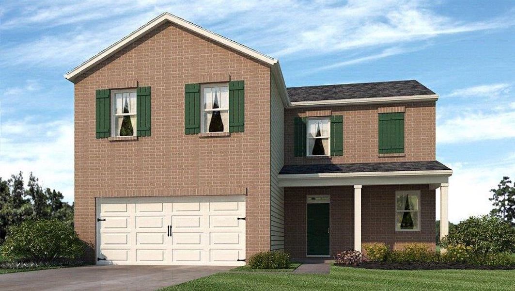 Representative exterior photo of a completed home built from the Flora by D.R. Horton in Aurora Creek, Dallas, GA (Image 4). Representative exterior photo of a completed home built from the Flora by D.R. Horton in Aurora Creek, Dallas, GA (Image 4).