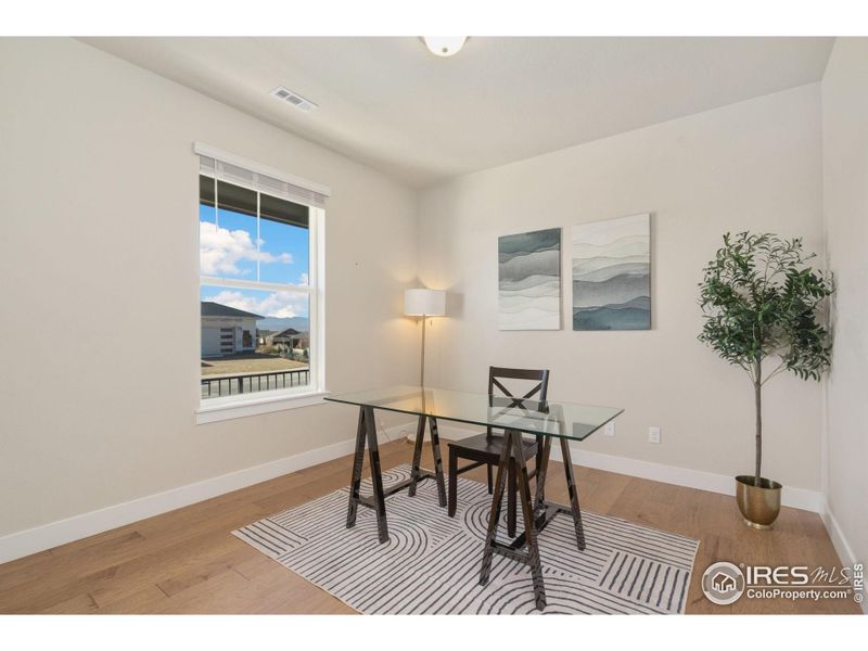 Bright, front-facing study with mountain views provides an inspiring space for work or study!