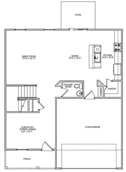 2D floor plan layout of this home in Canary Woods, Hopkins, SC (Image 2).