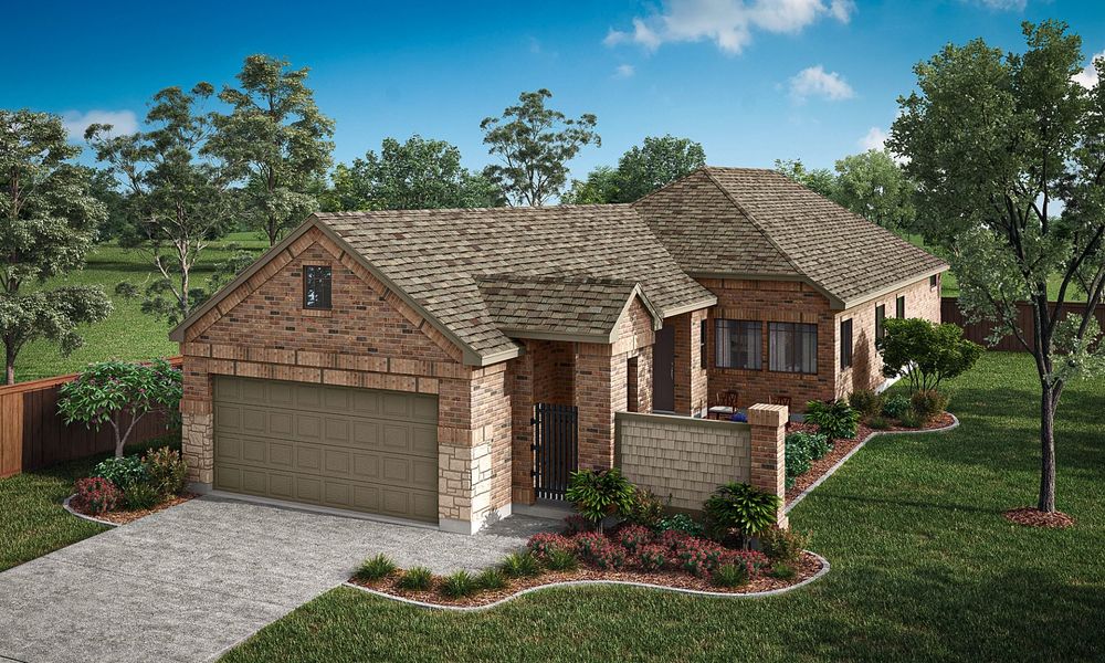 Representative exterior photo of a completed home built from the Toscana by Pacesetter Homes in Elevon, Lavon, TX (Image 18). Representative exterior photo of a completed home built from the Toscana by Pacesetter Homes in Elevon, Lavon, TX (Image 18).