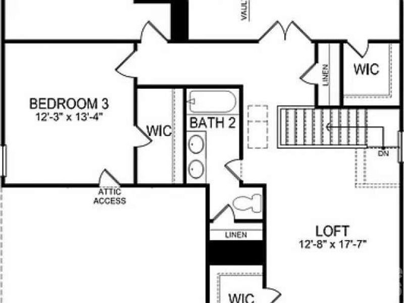 2D floor plan layout of this home in Secrest Commons, Monroe, NC (Image 3). 2D floor plan layout of this home in Secrest Commons, Monroe, NC (Image 3).