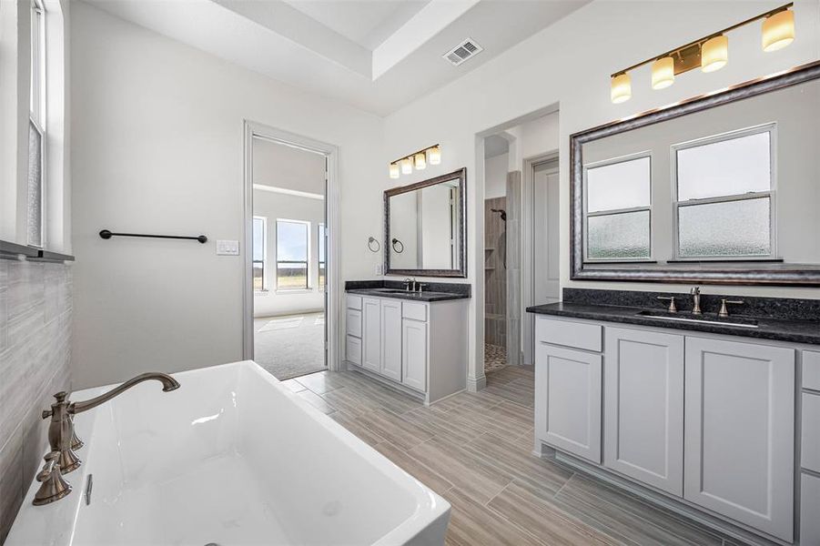 Furnished interior view inside a new home in Waterfall Ranch - 1 Acre Lots, Waxahachie (Image 8). Furnished interior view inside a new home in Waterfall Ranch - 1 Acre Lots, Waxahachie (Image 8).