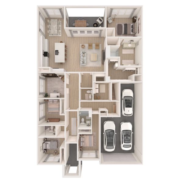 2D floor plan layout for the Glasgow by K. Hovnanian® Homes in Waverly Place, New Waverly, TX (Image 4).