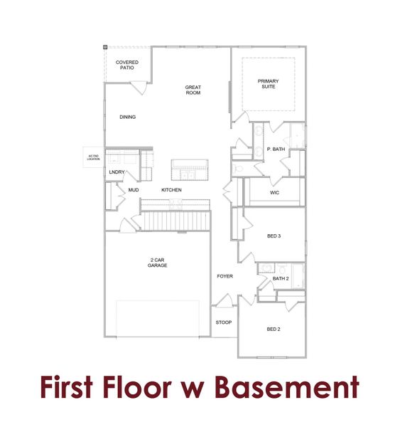 2D floor plan layout for the Aspen                                                                Primary Suite on Main by Chafin Communities in Garland Meadows, Cartersville, GA (Image 4).
