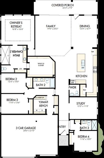 2D floor plan layout of this home in Briggs Ranch – Signature Legacy Series, San Antonio, TX (Image 2). 2D floor plan layout of this home in Briggs Ranch – Signature Legacy Series, San Antonio, TX (Image 2).