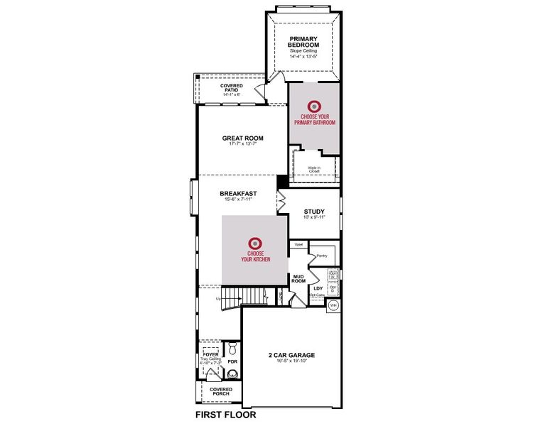 2D floor plan layout for the Sheffield by Beazer Homes in Bridgeland, Cypress, TX (Image 4).