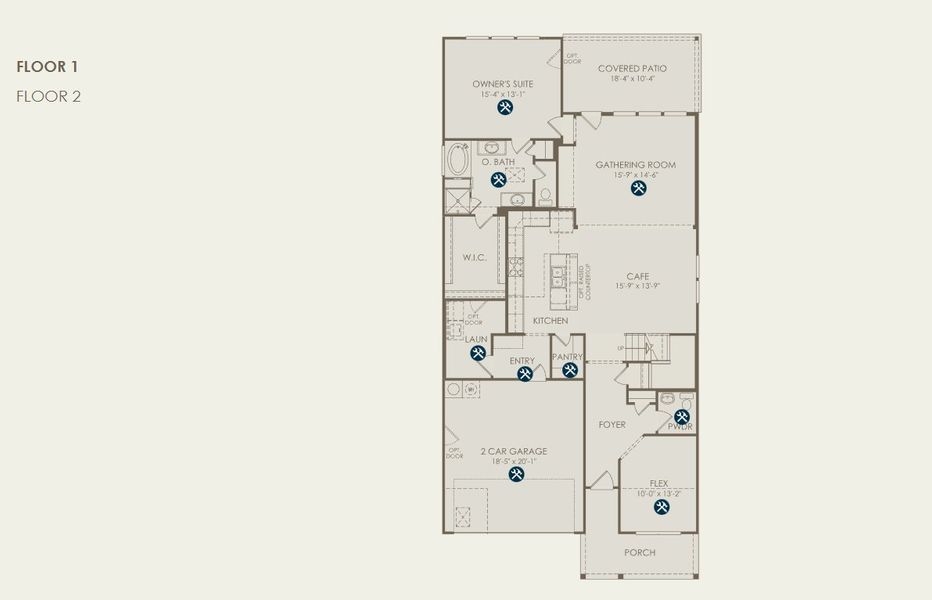 2D floor plan layout for the Sanford by Pulte Homes in Davis Ranch, San Antonio, TX (Image 3). 2D floor plan layout for the Sanford by Pulte Homes in Davis Ranch, San Antonio, TX (Image 3).