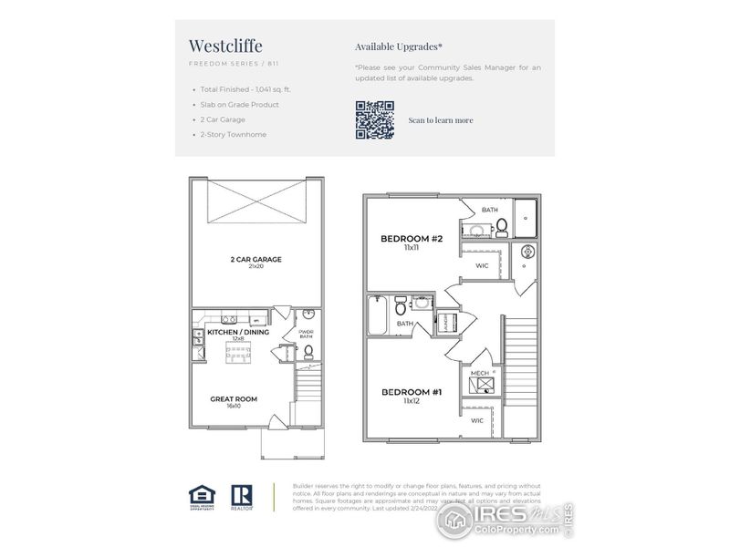2D floor plan layout of this home in Liberty Draw, Evans, CO (Image 3).