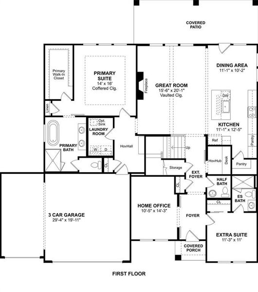 2D floor plan layout of this home in Kreymer at the Park, Wylie, TX (Image 3).
