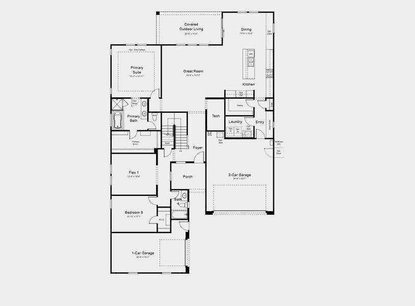 2D floor plan layout for the Olympic by Taylor Morrison in Saddleback, Peoria, AZ (Image 4). 2D floor plan layout for the Olympic by Taylor Morrison in Saddleback, Peoria, AZ (Image 4).