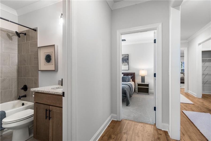 Furnished interior view inside a new home in Belle Woode Estates, Monroe (Image 20). Furnished interior view inside a new home in Belle Woode Estates, Monroe (Image 20).