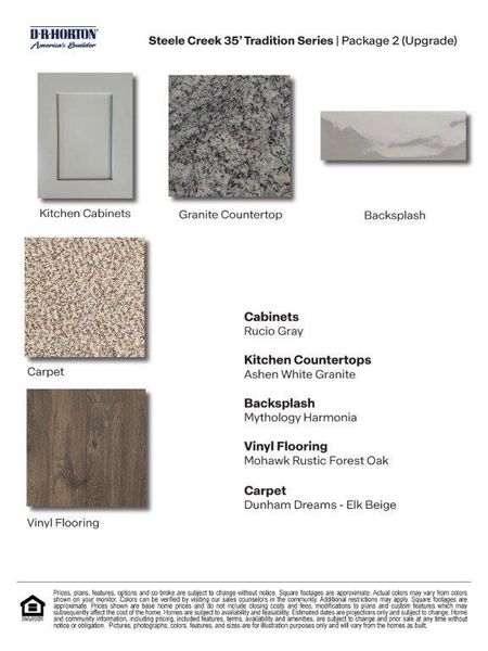 Materials commonly used for homes built from the The Lombardi by D.R. Horton in Steele Creek, Cibolo (Image 2).