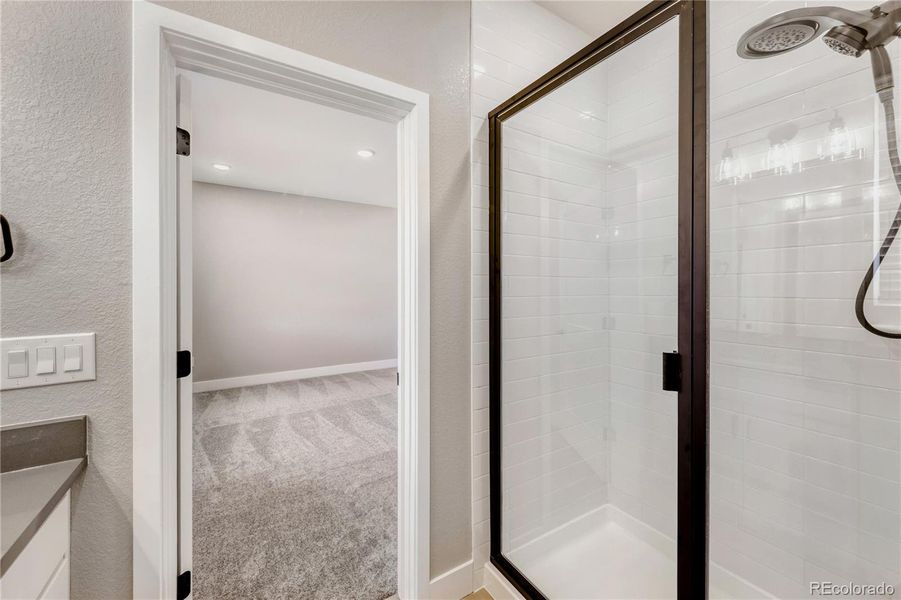 walk-in shower / walk-in closet