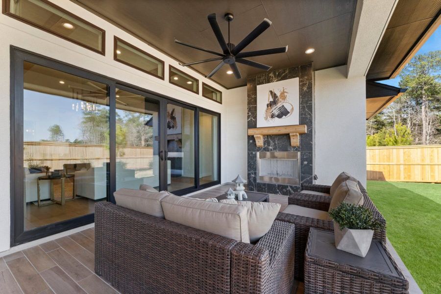 Exterior details and patio area of a home in Audubon 80’s, Magnolia (Image 4).