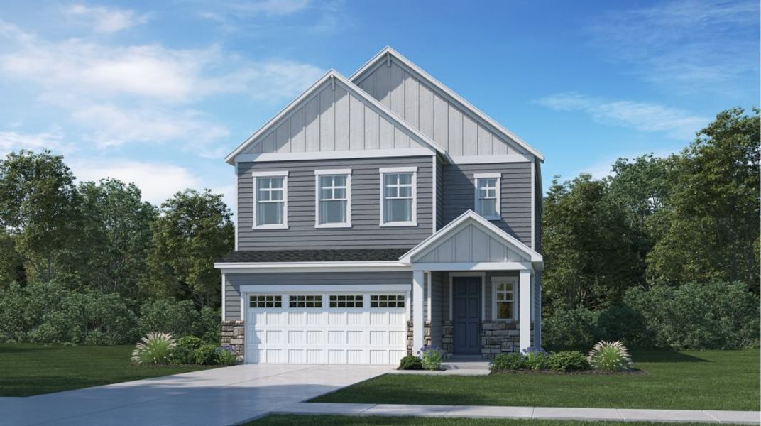 Representative exterior photo of a completed home built from the Somerset III by Lennar in Rosedale, Wake Forest, NC (Image 2).