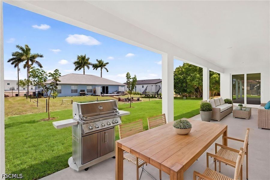 Exterior details and patio area of a home in Cape Coral, Cape Coral (Image 3).